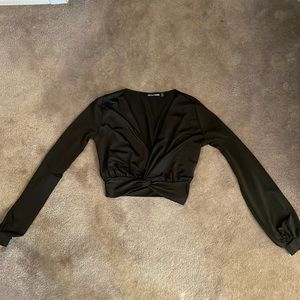 PrettyLittleThing Black Crop Top